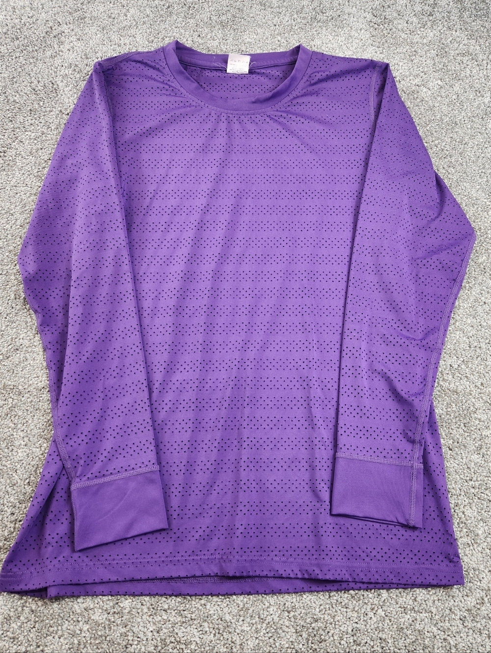 Zyia Active Shirt Womens Large Purple Mesh Long Sleeve Performance Gym Workout